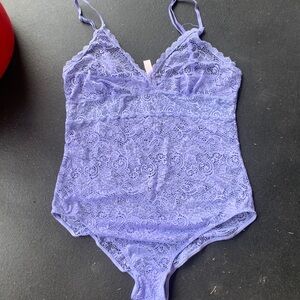 Purple lace body suit